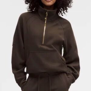 Lululemon Scuba Oversized Half-Zip Hoodie (Long) – Brown – Size M/L